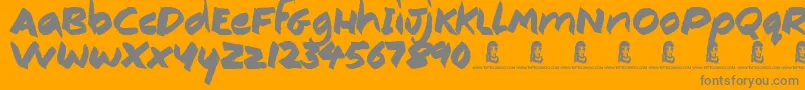 ConsistencyMeasures-Schriftart – Graue Schriften auf orangefarbenem Hintergrund