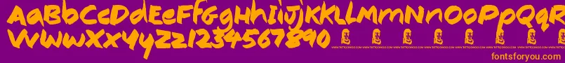 ConsistencyMeasures Font – Orange Fonts on Purple Background