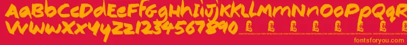 ConsistencyMeasures Font – Orange Fonts on Red Background