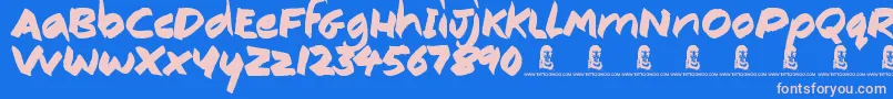 ConsistencyMeasures Font – Pink Fonts on Blue Background