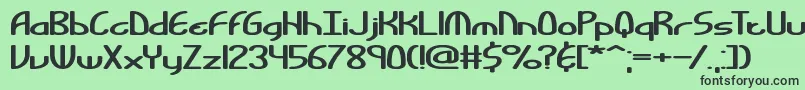 フォントBendableBrk – 緑の背景に黒い文字