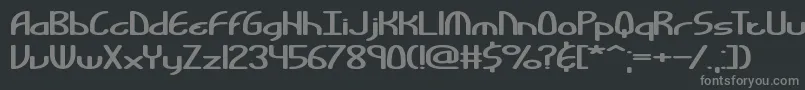 フォントBendableBrk – 黒い背景に灰色の文字