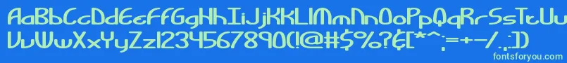 BendableBrk Font – Green Fonts on Blue Background