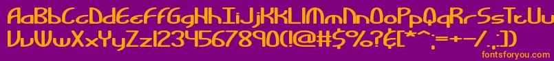 BendableBrk Font – Orange Fonts on Purple Background