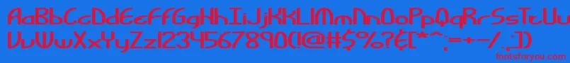 BendableBrk-fontti – punaiset fontit sinisellä taustalla