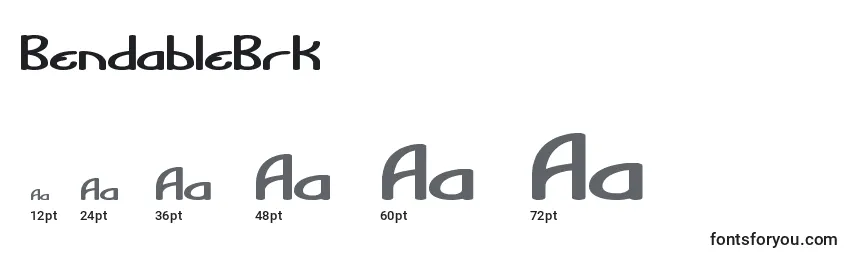 Размеры шрифта BendableBrk