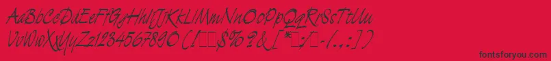 DemianLetLetPlain.1.0 Font – Black Fonts on Red Background