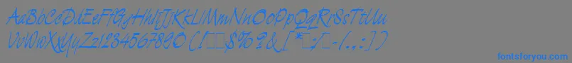 DemianLetLetPlain.1.0-Schriftart – Blaue Schriften auf grauem Hintergrund