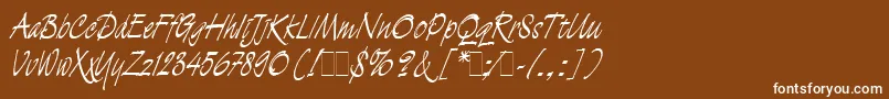 DemianLetLetPlain.1.0 Font – White Fonts on Brown Background