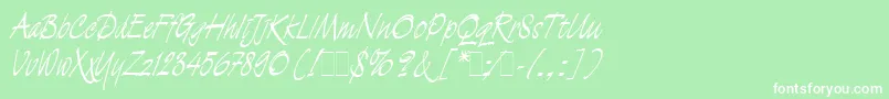 DemianLetLetPlain.1.0 Font – White Fonts on Green Background