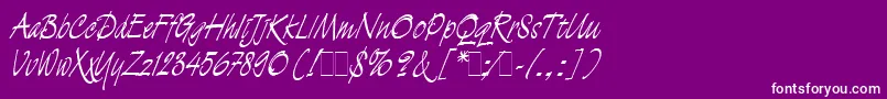 DemianLetLetPlain.1.0 Font – White Fonts on Purple Background