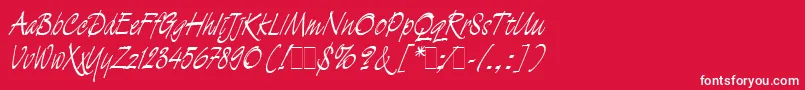 DemianLetLetPlain.1.0 Font – White Fonts on Red Background