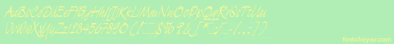 DemianLetLetPlain.1.0 Font – Yellow Fonts on Green Background