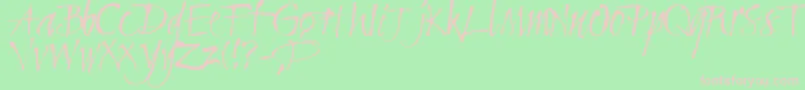 Clive-Schriftart – Rosa Schriften auf grünem Hintergrund
