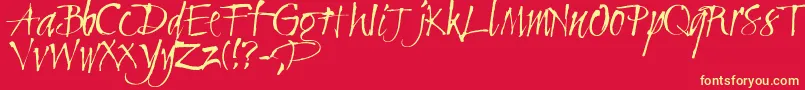 Clive Font – Yellow Fonts on Red Background