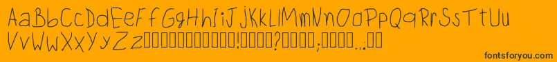 ChildwritingRegular-Schriftart – Schwarze Schriften auf orangefarbenem Hintergrund