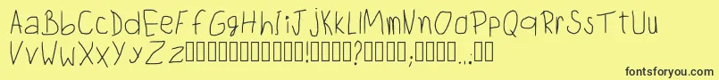 フォントChildwritingRegular – 黒い文字の黄色い背景