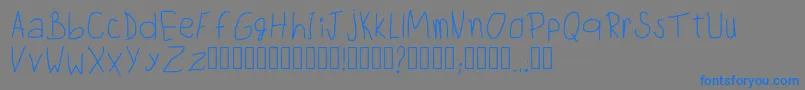 Czcionka ChildwritingRegular – niebieskie czcionki na szarym tle