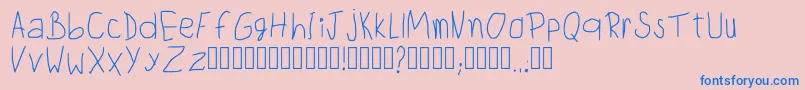 ChildwritingRegular-fontti – siniset fontit vaaleanpunaisella taustalla
