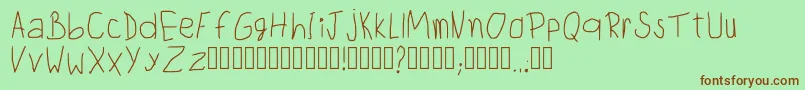 Шрифт ChildwritingRegular – коричневые шрифты на зелёном фоне