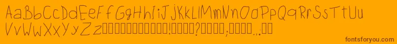 Fonte ChildwritingRegular – fontes marrons em um fundo laranja