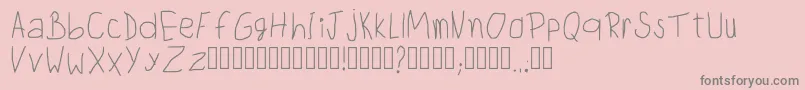 ChildwritingRegular-fontti – harmaat kirjasimet vaaleanpunaisella taustalla