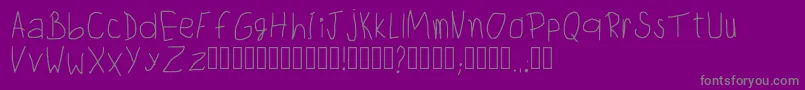 フォントChildwritingRegular – 紫の背景に灰色の文字