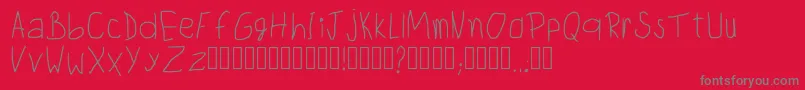 Fonte ChildwritingRegular – fontes cinzas em um fundo vermelho