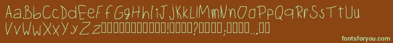 ChildwritingRegular Font – Green Fonts on Brown Background