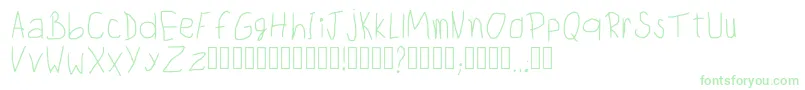 Fonte ChildwritingRegular – fontes verdes em um fundo branco