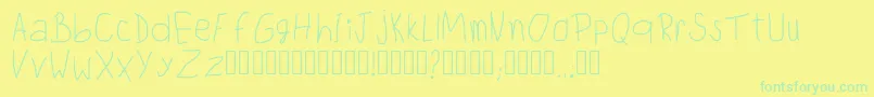 ChildwritingRegular Font – Green Fonts on Yellow Background