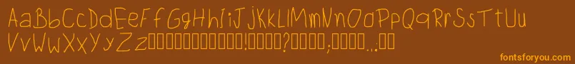 fuente ChildwritingRegular – Fuentes Naranjas Sobre Fondo Marrón