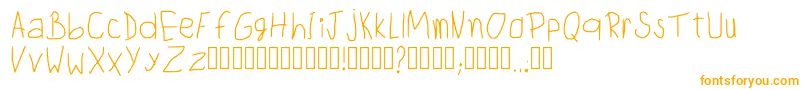 ChildwritingRegular-fontti – oranssit fontit valkoisella taustalla