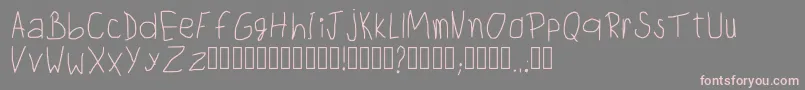 Czcionka ChildwritingRegular – różowe czcionki na szarym tle