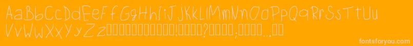 Fonte ChildwritingRegular – fontes rosa em um fundo laranja