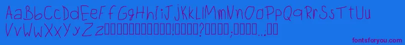 Police ChildwritingRegular – polices violettes sur fond bleu