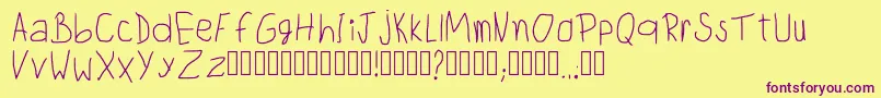 Шрифт ChildwritingRegular – фиолетовые шрифты на жёлтом фоне
