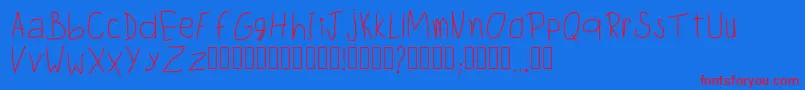 Шрифт ChildwritingRegular – красные шрифты на синем фоне