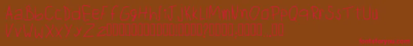 ChildwritingRegular-Schriftart – Rote Schriften auf braunem Hintergrund