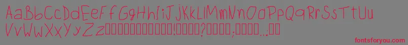 フォントChildwritingRegular – 赤い文字の灰色の背景