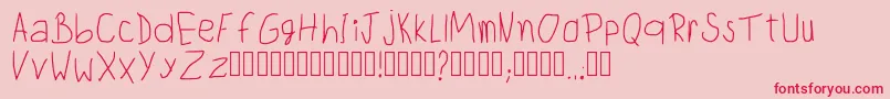 ChildwritingRegular Font – Red Fonts on Pink Background