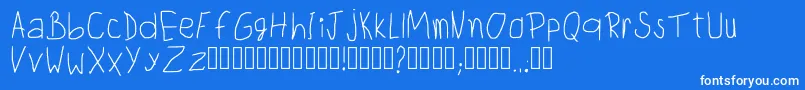 ChildwritingRegular Font – White Fonts on Blue Background