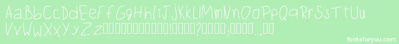 ChildwritingRegular Font – White Fonts on Green Background