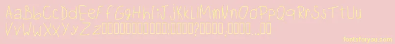 ChildwritingRegular Font – Yellow Fonts on Pink Background