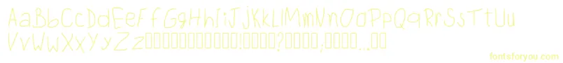 ChildwritingRegular-fontti – keltaiset fontit valkoisella taustalla