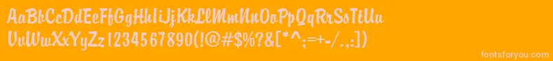 Brody Font – Pink Fonts on Orange Background