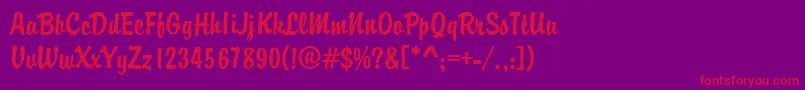 Brody Font – Red Fonts on Purple Background