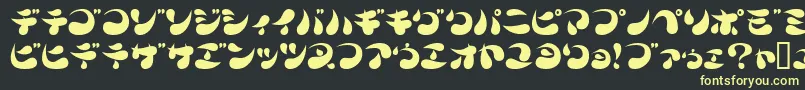 フォントParade20k – 黒い背景に黄色の文字