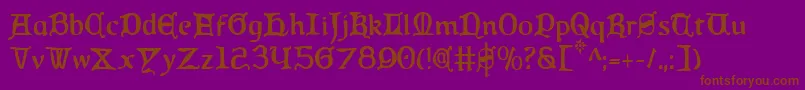 Queencountryc Font – Brown Fonts on Purple Background