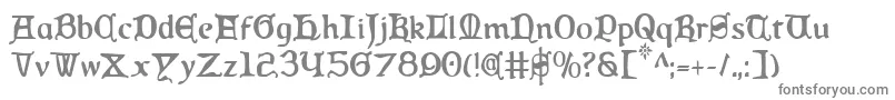 Queencountryc-fontti – harmaat kirjasimet valkoisella taustalla